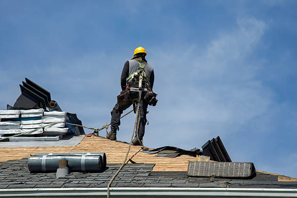 Professional Gutter Installation technician working in Wasco, IL